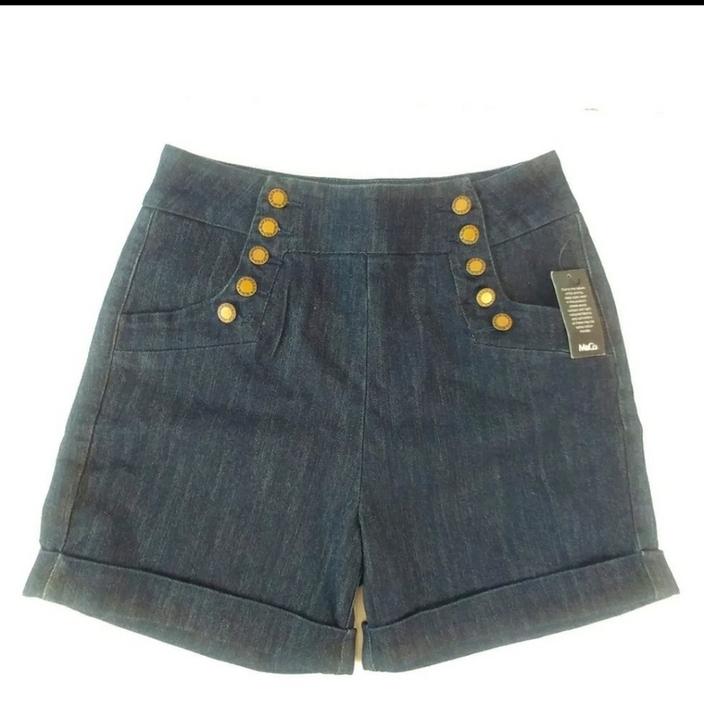 M&Co denim button front cuffed shorts UK brand